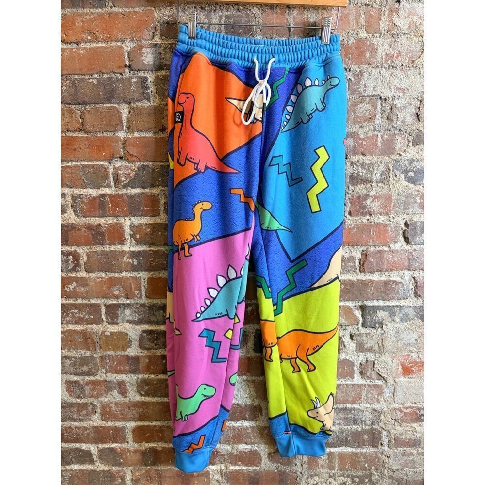 FRESH HOODS • Multi-color Dinosaur Print Sweatpants • Ladies Size Medium